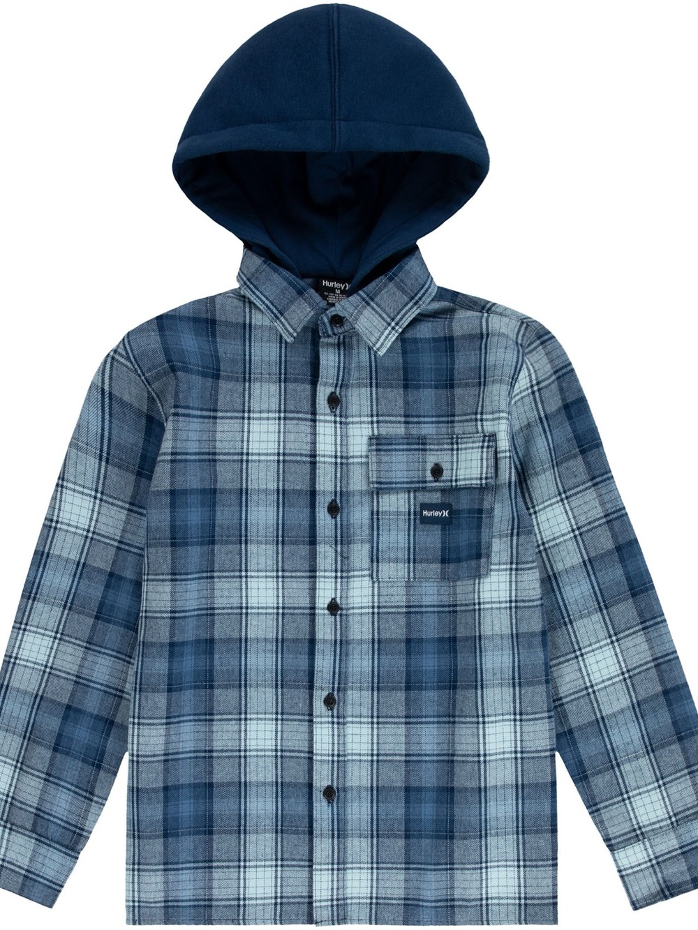 Hurley Hooded Plaid Flannel Shirt – Midnight Blue | NWT
